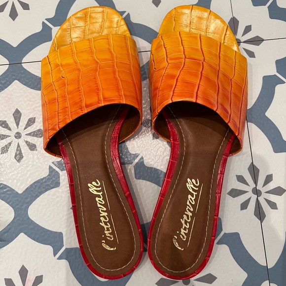 L’intervalle sunset yellow orange leather sandals - Picture 4 of 6